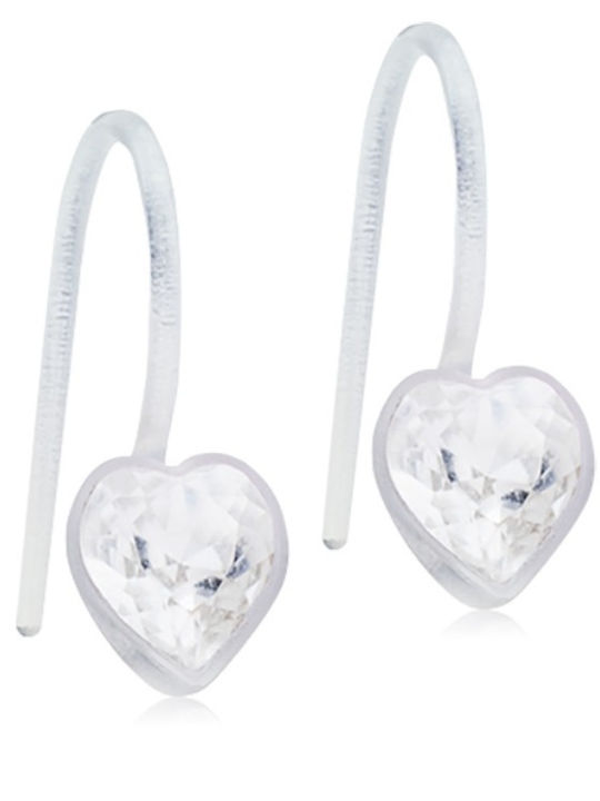 Hypoallergenic Earrings Blomdahl Medical Plastic Pendant Heart Crystal 15‑0180‑2101