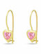 Gold Earrings 9K Hearts Zirconia