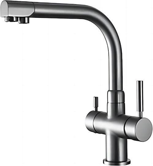 Βρύση Τρίοδη 30cm Φίλτρα Νερού Κάτω Πάγκου Primato Classic Grey