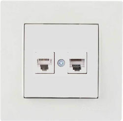 Rita Λευκό Πρίζα Data Διπλή 2xrj45 C6