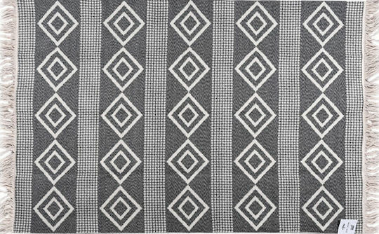 Balsan Aria Covor Rectangular Bumbac cu franjuri Gri închis