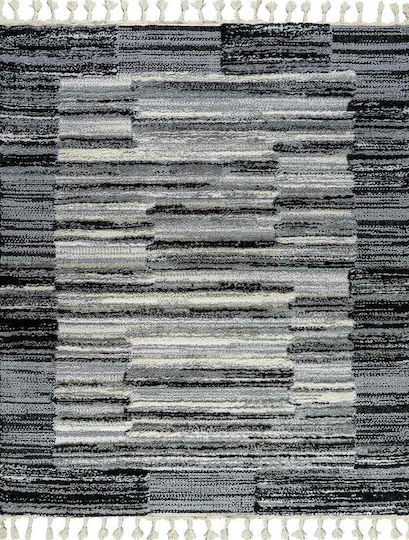 Madi Street Rug Rectangular with Fringes Gray