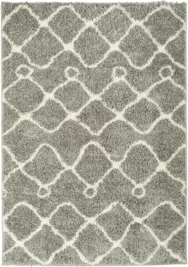 Koulis Carpets 9970A Teppich Rechteckig Zottelig Synthetisch,Polyester/Cotton/Leather Grey
