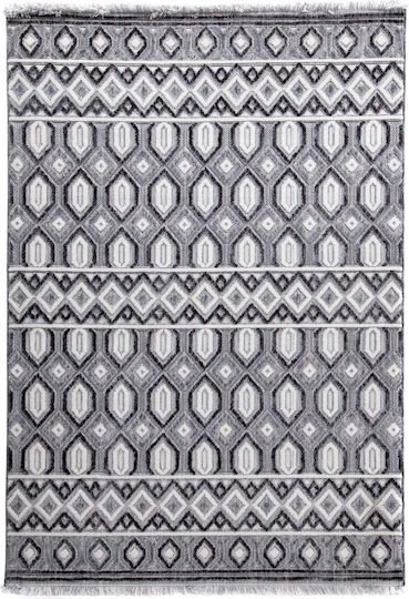Royal Carpet Broadway 4842C Χαλί Ορθογώνιο με Κρόσια Gkri Skouro Leuko 240x300cm