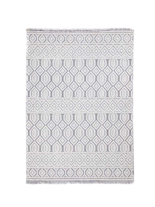 Royal Carpet Broadway 4842B Χαλί Ορθογώνιο με Κρόσια Leuko-Gkri White 200x290cm