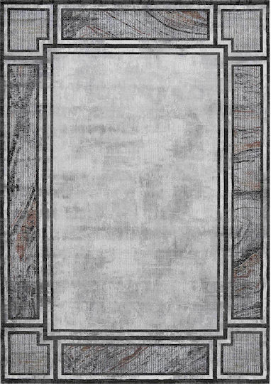 Madi Hurricane Spiegel Teppich Rechteckig Synthetisch,Polyester/Cotton/Leather Gray
