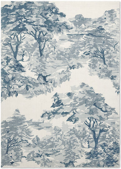 Ted Baker Landscape Toile Handmade Rug Rectangular Cotton Light Blue