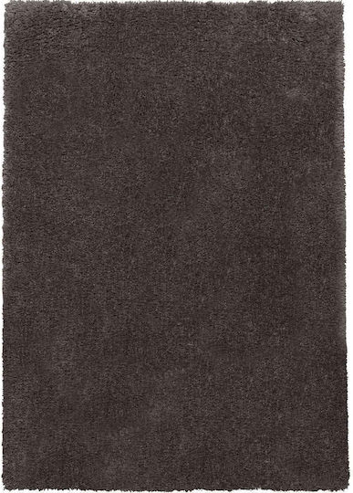 Madi Downy Shade Teppich Rechteckig Zottelig Synthetisch,Polyester/Cotton/Leather Anthracite