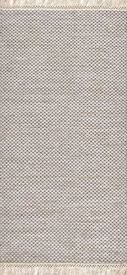 Balsan Woolen Kilim Rug Rectangular Wool Ecru