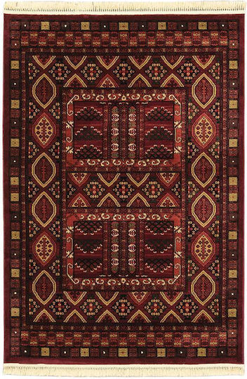 Newplan 2273 Teppich Rechteckig Synthetisch,Polyester/Cotton/Leather mit Fransen Burgundy