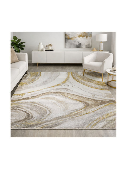 Saray Home Almira Teppich Rechteckig Synthetisch,Polyester/Cotton/Leather Beige
