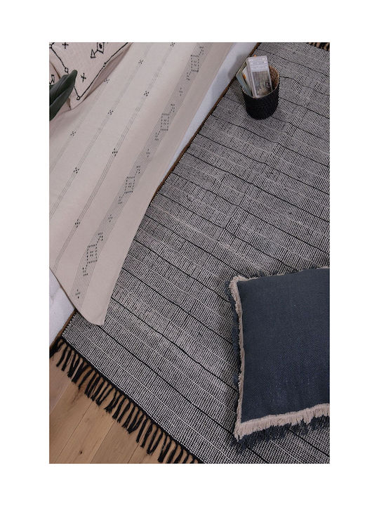 Nef-Nef Homeware Bianco Килим Правоъгълена Лятно време Памук Black/White