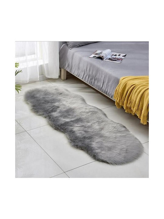 152126077 Γούνινο 60x180cm Γκρί/ Σκούρο