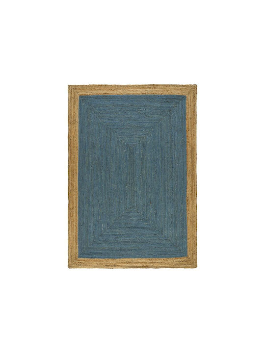 Χαλί Ορθογώνιο Καλοκαιρινό από Γιούτα Natural Navy 120x180cm
