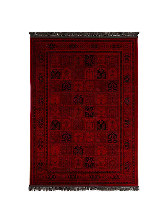 Royal Carpet X 290 Teppich Rechteckig Synthetisch,Polyester/Cotton/Leather mit Fransen D.red