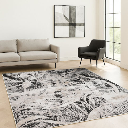 Saray Home Springs Spg05 Teppich Rechteckig Synthetisch,Polyester/Cotton/Leather Ivory-Dark Grey
