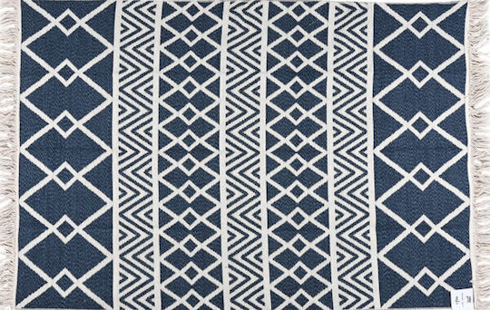 Balsan Aria Teppich Rechteckig Baumwolle mit Fransen Blue