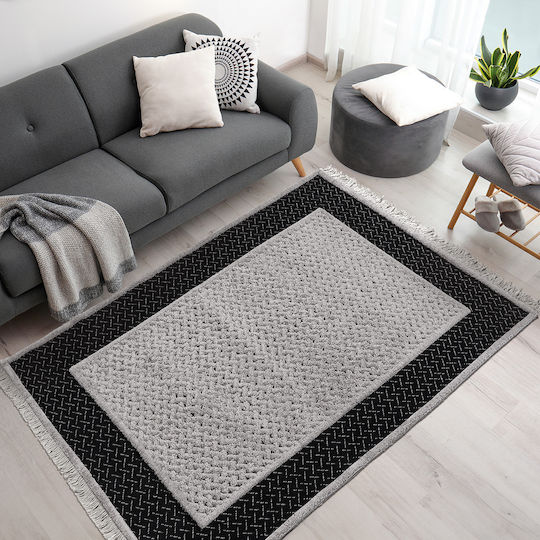 Beauty Home Noir 9436 Rug Rectangular with Fringes Black