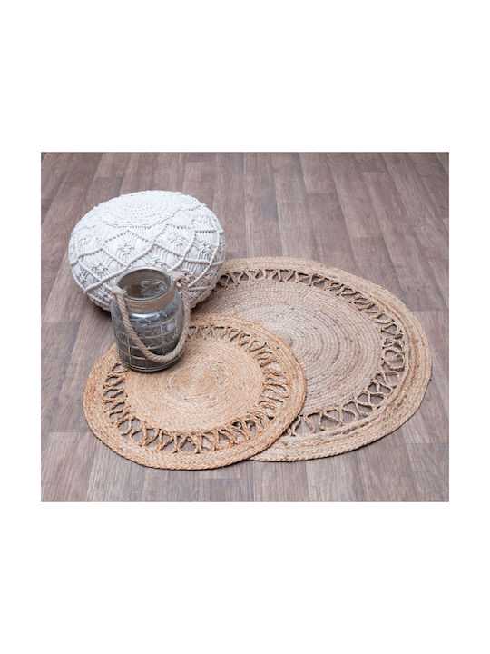 Viopros Nora Rug Round Summer from Jute Beige
