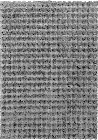 Beauty Home Non-slip Rectangular Shaggy Gray Living Room Rug 67x140cm 9649-67X140-GRAY