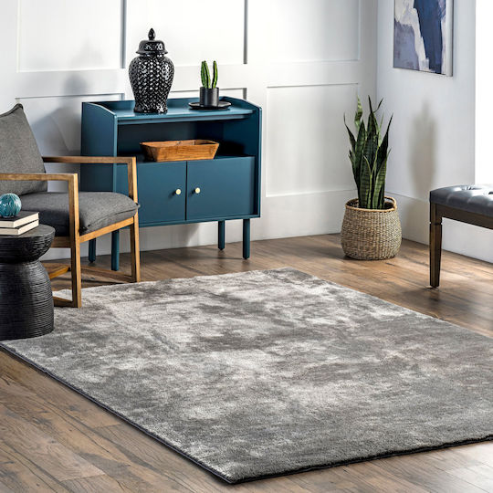 Saray Home Deluxe Противоплъзгащо Килим Правоъгълена Furry Тъмно сиво