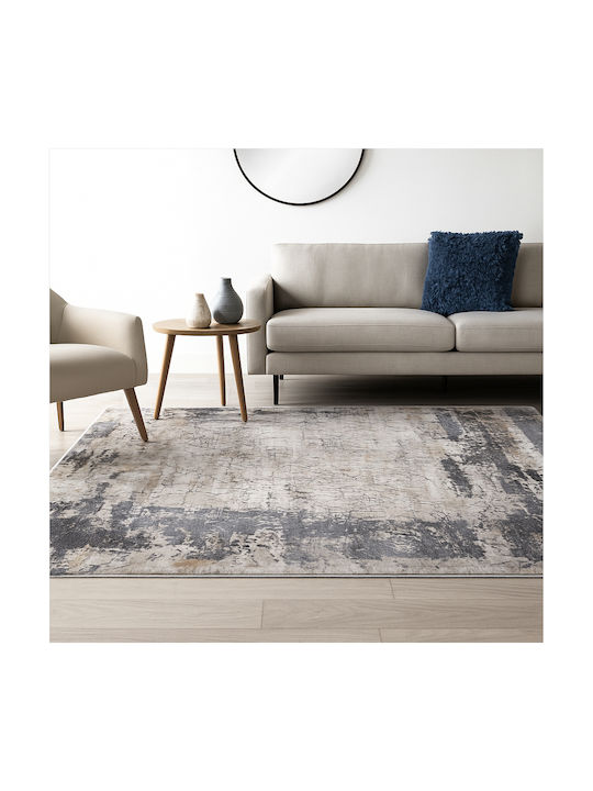 Saray Home Springs Spg01 Teppich Rechteckig Synthetisch,Polyester/Cotton/Leather Ivory-Grey