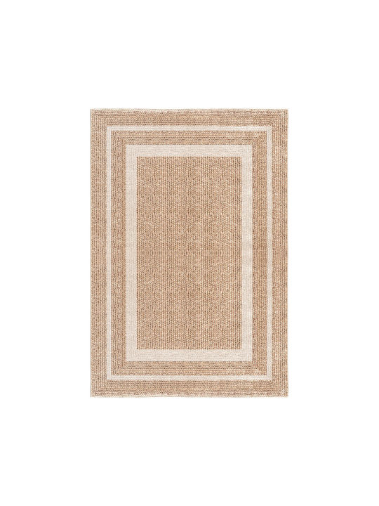 Beauty Home Non-Slip Rectangular Living Room Rug White Beige 133x190cm 9138-133X190-White