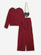 Kids' Set with Pants Winter 3pcs Maroon
