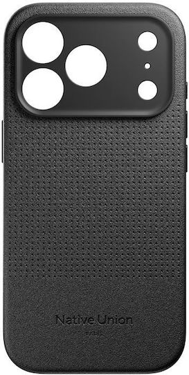 Native Union 360 Full Cover Σιλικόνης / Δερμάτινο Μαύρο (iPhone 17 Pro)