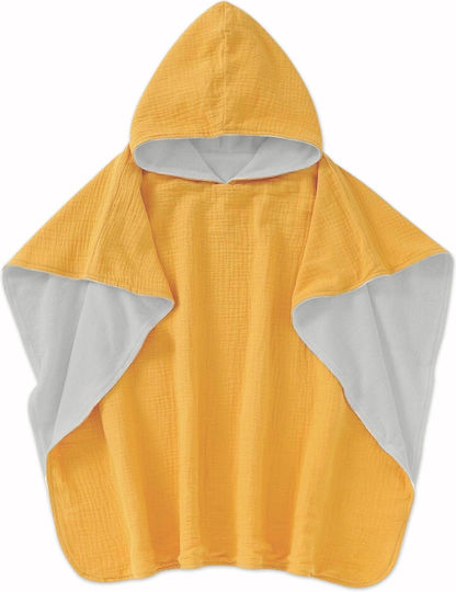 Poncho De Plajă Pentru Copii Made Double Muslin Terry Kidizi 2-5 Ani Curry