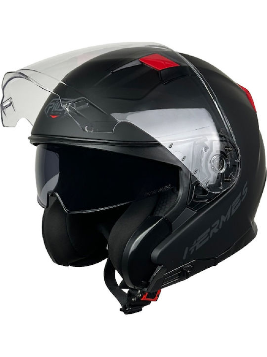 Pilot Hermes SV Jet με Sun Visor ECE 22.06 Black Matt / Red Pilot Hermes SV Jet με Sun Visor ECE 22.06 Black Matt / Red