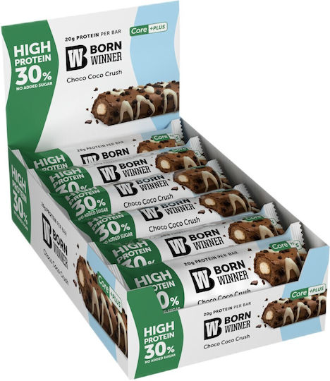 Born Winner Core +Plus Блокчета с 30% Протеин & Вкус Chocolate With Coconut 12x65гр