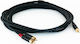 Master Audio Καλώδιο Ήχου 3.5mm male - 2x RCA male Μαύρο 3m MAS00031
