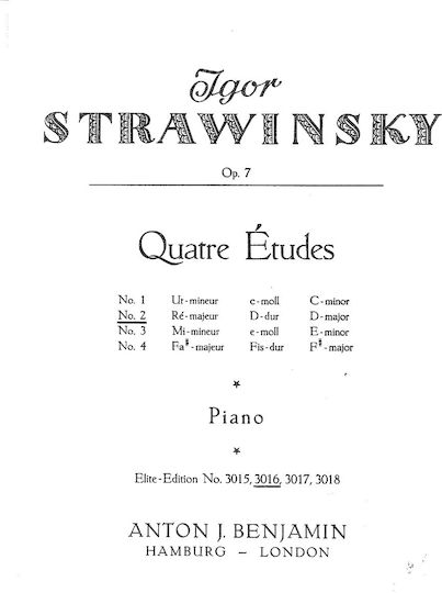 Stravinsky Four Studies No 2 In D Major Βιβλίο Πιάνο