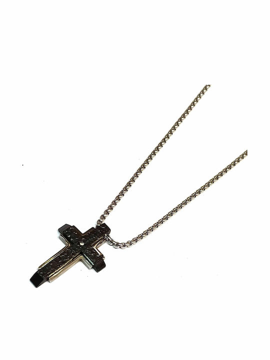 Amalfi Accessories Kreuz aus Stahl mit Kette