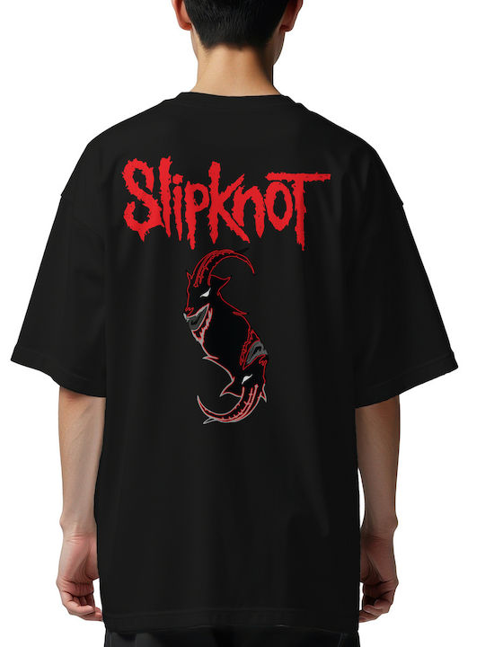 Oversized T-Shirt mit Slipknot Logo Kunstdesign1 Rock Avenue Schwarz