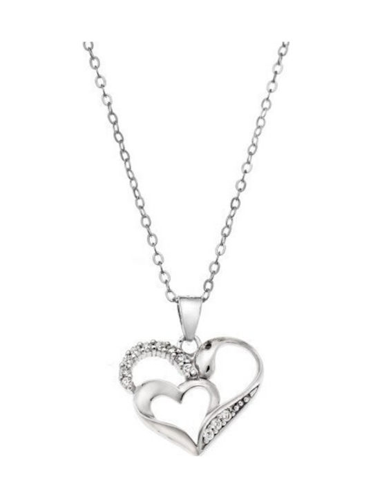 Senza Necklace Double with design Heart from Si...