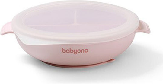 Babyono Детска Чиния за Хранене от Силикон Розов