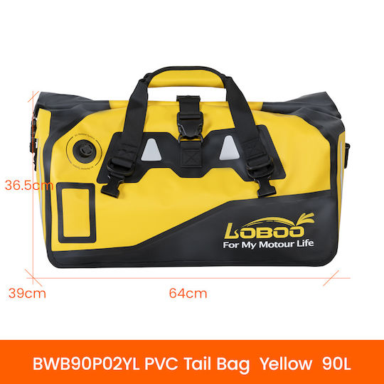 Loboo Waterproof Motorcycle Tail Bag 90lt Yellow