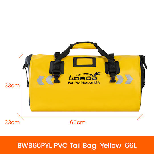 Loboo Waterproof Motorcycle Tail Bag 66lt Yellow