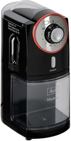 Melitta Molino Elektrischer Kaffeemühle mit einer Kapazität von 200gr Braun