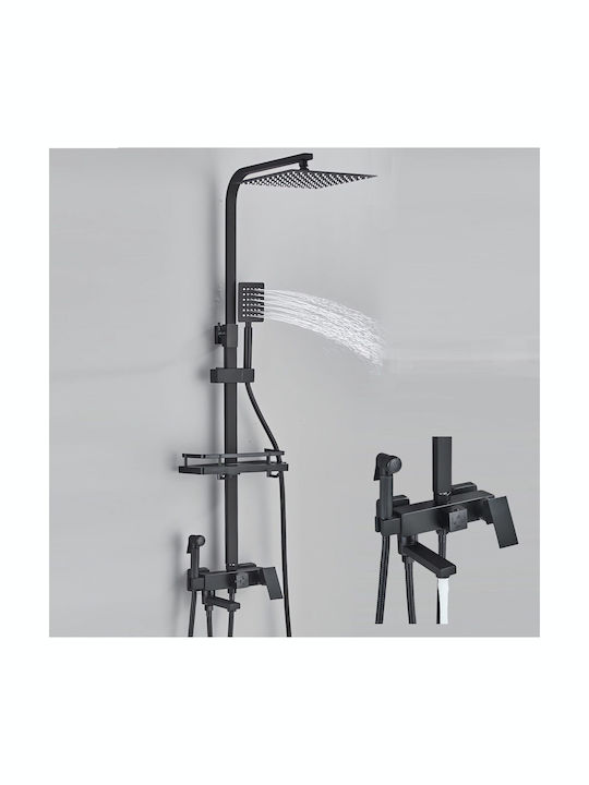 Robinetul Meu Coloană de duș cu Baterie 25cm Neagră Robinetul Meu Coloană de duș cu Baterie 25cm Neagră