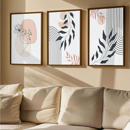 Κάδρα Σετ 3τμχ 786dkt1864 33x48cm Multi Wallity Κάθετοι Mdf Ξύλο