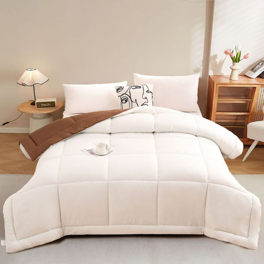 Homeone Bettdecke Großes Doppelbett 220x240cm Ivory - Brown