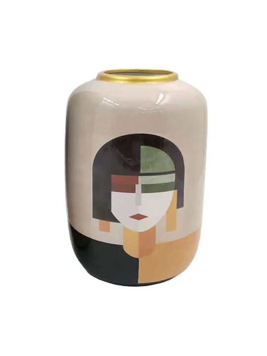 Ceramic Vase Small Colors Female Face Φ17x30cm 4/kib