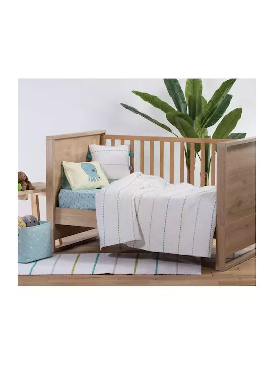 Nef-Nef Homeware Κουβέρτα Αγκαλιάς & Λίκνου Life Line Πικέ Κοραλί 80x110εκ.