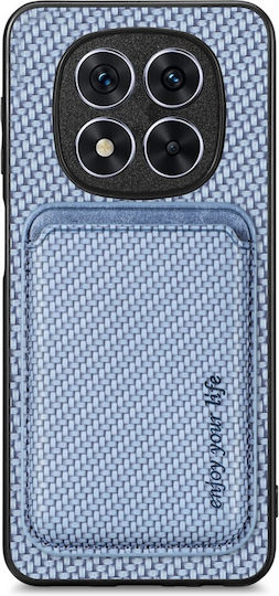 Forcell Carbon Fiber Card Magnetic Back Cover Silicone / Tempered Glass Blue (Redmi Note 14 Pro 5G / Poco X7)
