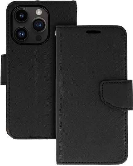 Fancy Brieftasche Leder / Stoff / Silikon Schwarz (Xiaomi Redmi A4)