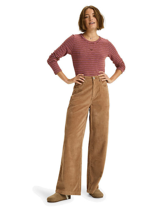 Surf On Cloud Women's High-waisted Fabric Trousers Brown