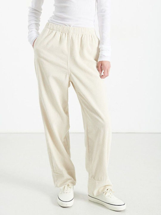 American Vintage Women's Fabric Trousers Ecru